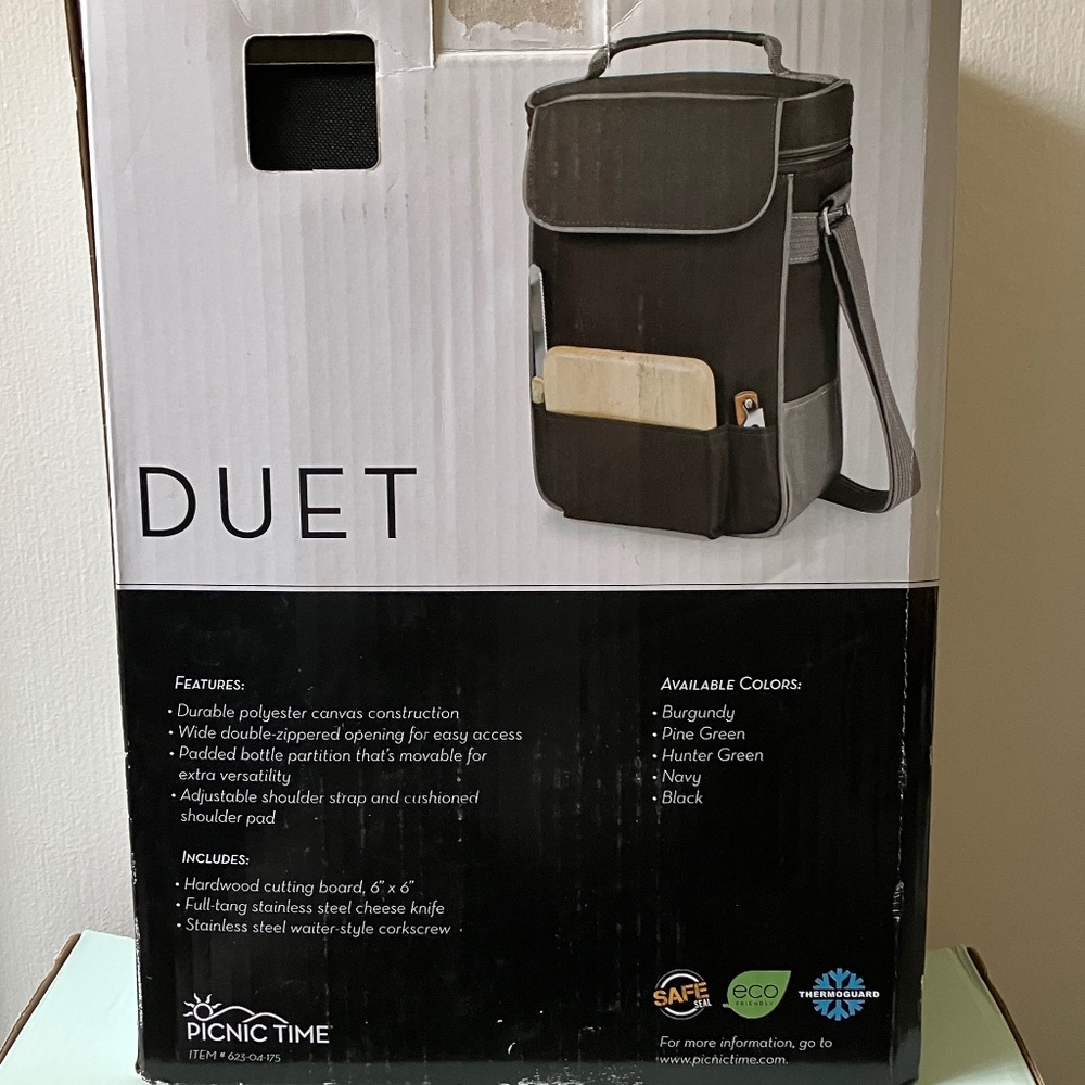 Insulated Wine Tote Cooler + Cheese Board & Tools Set - Picture 9 of 12